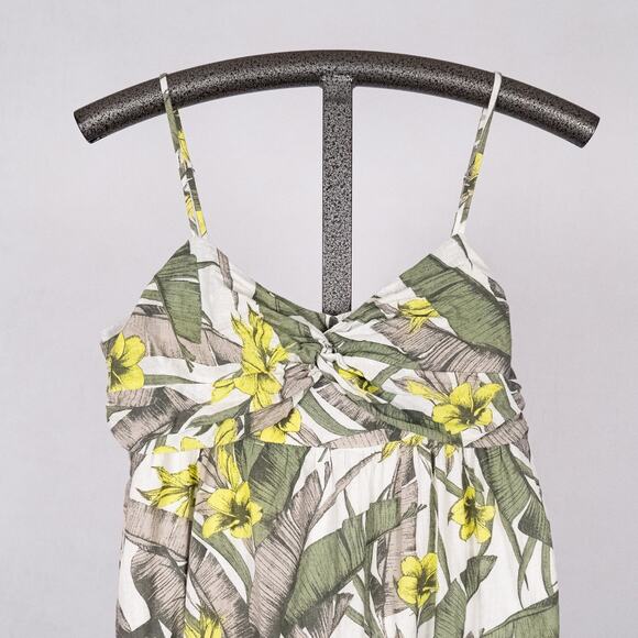Banana Republic Linen Blend Floral Sundress Women's SZ 12 Tropical Beach Coastal - Picture 3 of 5